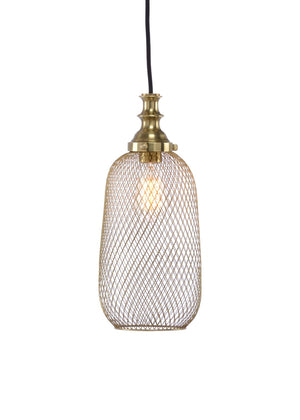 Wildwood Lipton Antique Brass Pendant Light With Wire Mesh Shade — Warm Diffused Glow For Kitchen Islands And Bars 67071