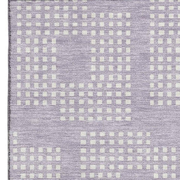 HomeRoots 5' X 8' Stylish Lavender & Ivory Geometric Area Rug - Washable, UV Protected, Durable for Families 670720