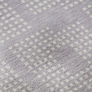 HomeRoots 8' Lavender and Ivory Geometric Round Rug – Washable, UV-Protected, Stain-Resistant for Easy Care 670721