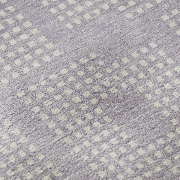 HomeRoots 9' X 12' Modern Lavender and Ivory Geometric Area Rug - Washable, UV-Protected, Durable Design! 670723