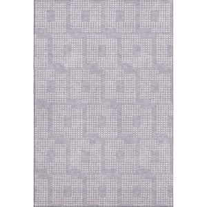 HomeRoots 10' X 14' Stylish Lavender & Ivory Geometric Area Rug – Washable, Stain Resistant, UV Protected Design 670724