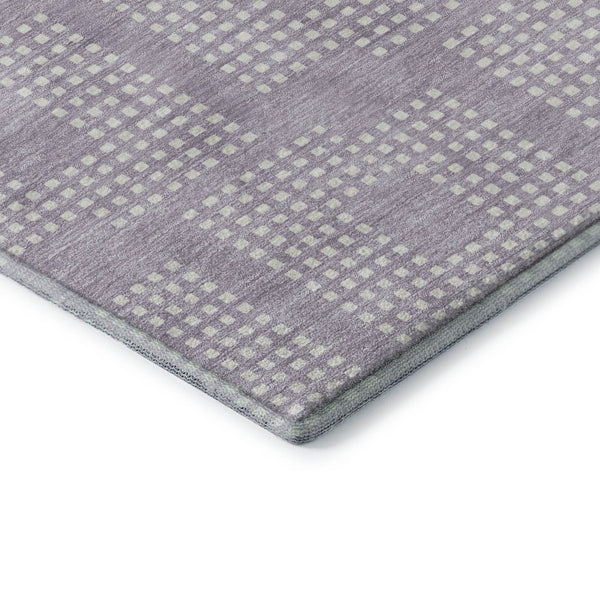 HomeRoots 10' X 14' Stylish Lavender & Ivory Geometric Area Rug – Washable, Stain Resistant, UV Protected Design 670724