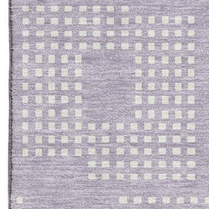 HomeRoots 10' X 14' Stylish Lavender & Ivory Geometric Area Rug – Washable, Stain Resistant, UV Protected Design 670724