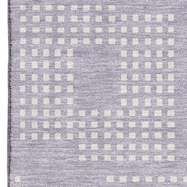 HomeRoots 10' X 14' Stylish Lavender & Ivory Geometric Area Rug – Washable, Stain Resistant, UV Protected Design 670724