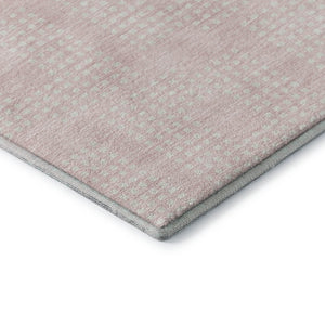 HomeRoots 8' X 10' Stylish Pink And Ivory Geometric Washable Area Rug - Durable, UV Protected, Easy Care! 670728