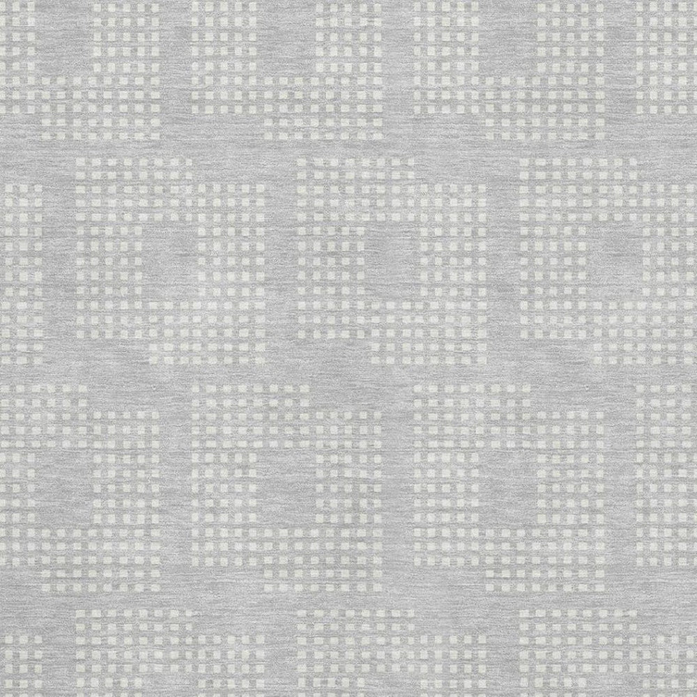 HomeRoots 5' X 8' Silver and Ivory Geometric Area Rug - Washable, UV-Protected, Durable for High-Traffic Homes 670732