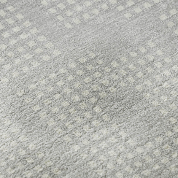 HomeRoots 10' X 14' Silver and Ivory Geometric Area Rug - Washable, UV-Protected, Stain-Resistant Elegance 670736