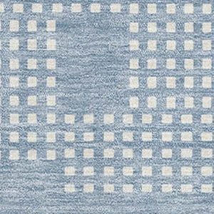 HomeRoots 5' X 8' Sky Blue & Ivory Geometric Area Rug - Washable, UV-Protected, Stylish & Durable for Any Room 670738
