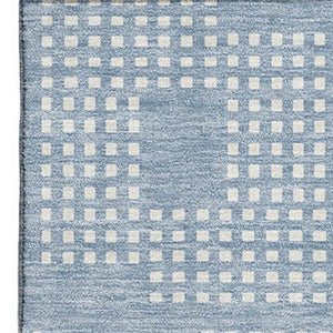 HomeRoots 8' X 10' Sky Blue Geometric Area Rug - Washable, UV Protected & Stain Resistant for Easy Care! 670740