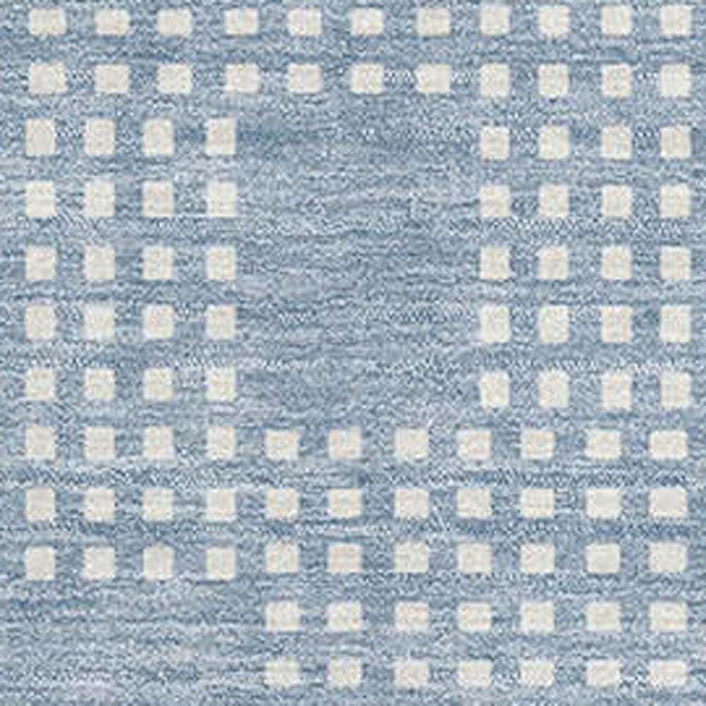 HomeRoots 9' X 12' Sky Blue & Ivory Geometric Area Rug – Washable, UV-Protected, Durable Design for Any Space 670741
