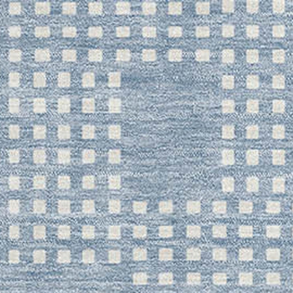 HomeRoots 10' Sky Blue and Ivory Geometric Area Rug - Washable, UV Protected, Durable for Homes with Kids & Pets 670742