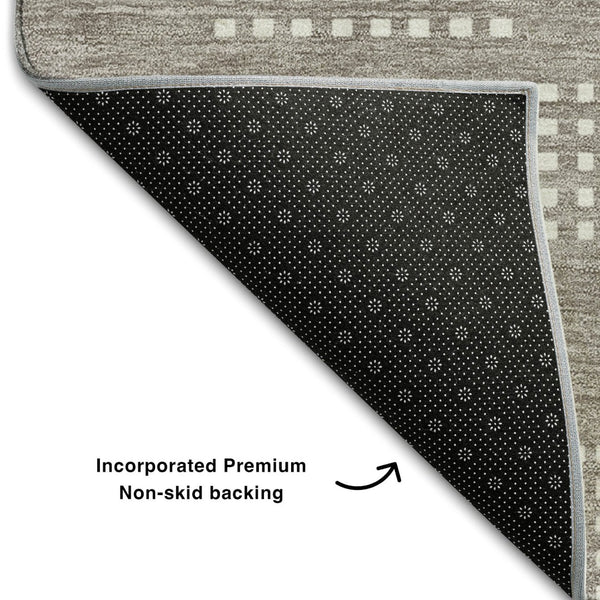 HomeRoots 10' X 14' Taupe & Ivory Geometric Area Rug - Stylish, Washable, UV-Protected for Family Spaces 670748