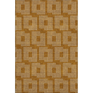 HomeRoots 10' X 14' Stylish Terra Cotta & Ivory Geometric Area Rug – Washable, UV Protected for Busy Spaces 670760