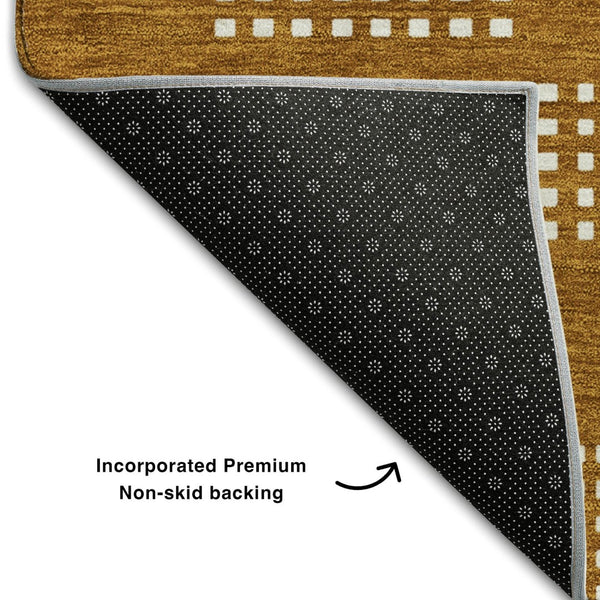 HomeRoots 10' X 14' Stylish Terra Cotta & Ivory Geometric Area Rug – Washable, UV Protected for Busy Spaces 670760