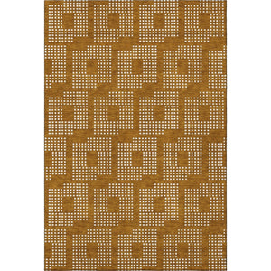 HomeRoots 10' X 14' Stylish Terra Cotta & Ivory Geometric Area Rug – Washable, UV Protected for Busy Spaces 670760