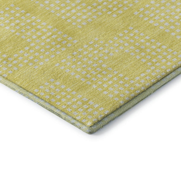 HomeRoots 8' X 10' Washable Yellow & Ivory Geometric Area Rug with UV Protection for Stylish, Busy Homes 670764
