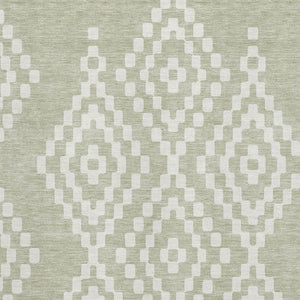 HomeRoots 10' X 14' Artichoke Green Geometric Area Rug - Washable, Stain-Resistant with UV Protection for Homes 670772