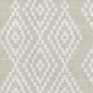 HomeRoots 8' X 10' Washable Beige & Ivory Geometric Area Rug with UV Protection - Durable & Family-Friendly! 670776