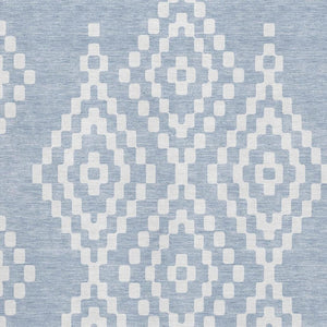 HomeRoots 8' X 10' Denim Blue & Ivory Geometric Area Rug - Stain Resistant, UV Protected, Easy Care & Durable 670788