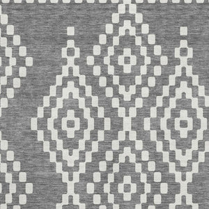 HomeRoots 9' X 12' Gray And Ivory Geometric Area Rug – Durable, Washable, UV-Protected for Family Homes 670795