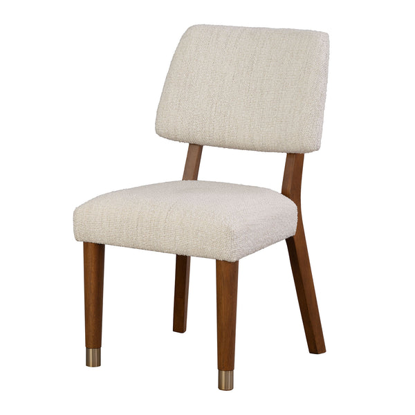 English Elm Mid-Century Upholstered Side Chair Pair with Rubberwood Frame, Curved Backrest and Cozy Seat Cushioning Walnut 22 L x 37 W x 18 H B2741P406143