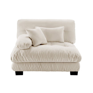 English Elm 27 Chenille Left Facing Sectional Sofa Module with Solid Wood Frame and Two Pillows W714P253472