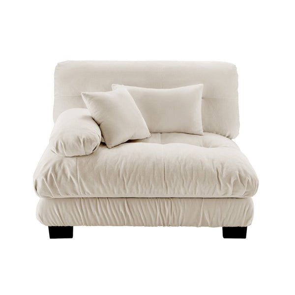 English Elm 27 Chenille Left Facing Sectional Sofa Module with Solid Wood Frame and Two Pillows W714P253472