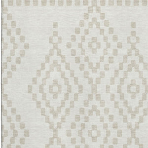 HomeRoots 8' X 10' Ivory Beige Geometric Washable Area Rug - Stylish, Stain-Resistant & UV Protected Design! 670800