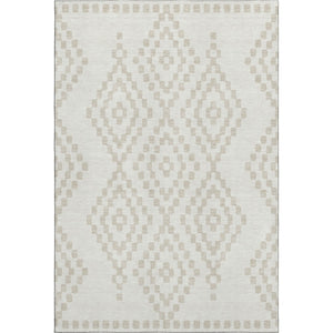 HomeRoots 9' X 12' Ivory and Beige Geometric Area Rug – Stylish, Washable, UV-Protected, Perfect for Any Room 670801