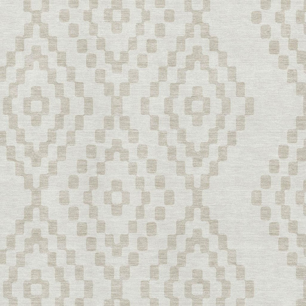 HomeRoots 9' X 12' Ivory and Beige Geometric Area Rug – Stylish, Washable, UV-Protected, Perfect for Any Room 670801