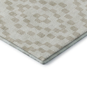 HomeRoots 10' X 14' Ivory and Beige Geometric Area Rug – Stylish, Washable, UV-Protected for Busy Homes! 670802