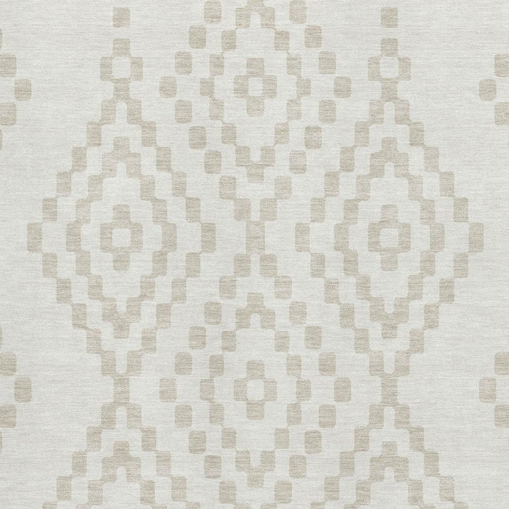 HomeRoots 10' X 14' Ivory and Beige Geometric Area Rug – Stylish, Washable, UV-Protected for Busy Homes! 670802