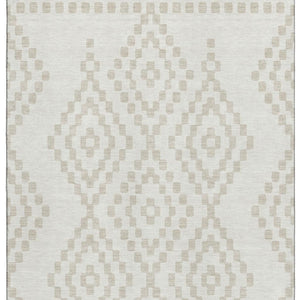 HomeRoots 10' X 14' Ivory and Beige Geometric Area Rug – Stylish, Washable, UV-Protected for Busy Homes! 670802