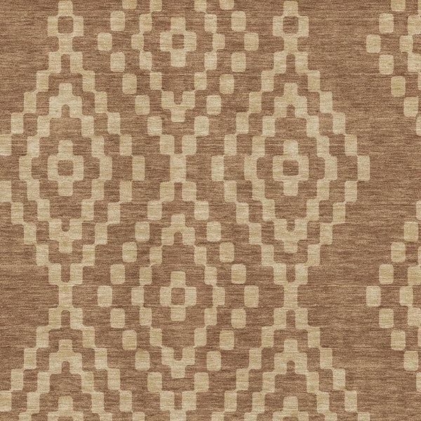HomeRoots 9' X 12' Stylish Rust & Copper Geometric Area Rug - Washable, UV Protected, Perfect for Busy Homes 670813