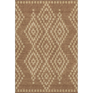 HomeRoots 10' X 14' Modern Rust & Copper Geometric Area Rug - Washable, Stain-Resistant, UV Protected Decor! 670814