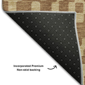 HomeRoots 10' X 14' Modern Rust & Copper Geometric Area Rug - Washable, Stain-Resistant, UV Protected Decor! 670814