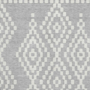HomeRoots 5' X 8' Silver and Ivory Geometric Washable Area Rug with UV Protection for Stylish Homes and Pets 670828