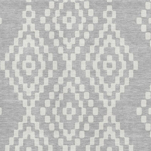 HomeRoots 8' X 10' Stylish Silver and Ivory Geometric Area Rug - Washable, UV Protected, Perfect for High-Traffic Spaces 670830