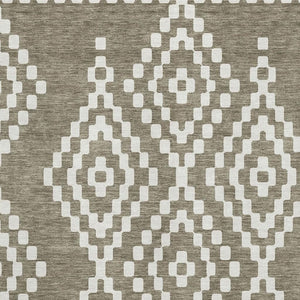 HomeRoots 5' X 8' Taupe and Ivory Geometric Area Rug – Stylish, Washable, Durable, and UV-Protected for Homes 670834