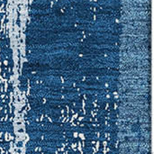 HomeRoots 5' X 8' Striped Blue And Ivory Area Rug with UV Protection – Stylish, Washable, and Durable Design! 670864