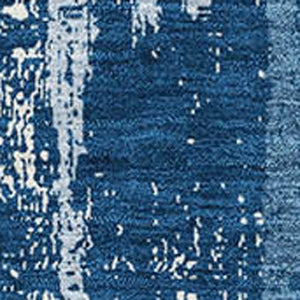 HomeRoots 8' X 10' Striped Washable Area Rug - Blue & Ivory, UV Protected, Stain Resistant for Indoor/Outdoor Use 670866