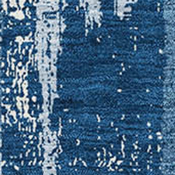HomeRoots 9' X 12' Blue And Ivory Striped Washable Area Rug - UV Protected, Stain Resistant, Coastal Charm! 670867