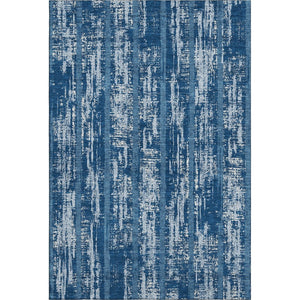 HomeRoots 10' Blue and Ivory Striped Washable Area Rug - UV Protected, Durable, Perfect for Family Spaces 670868