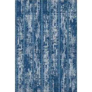 HomeRoots 10' Blue and Ivory Striped Washable Area Rug - UV Protected, Durable, Perfect for Family Spaces 670868
