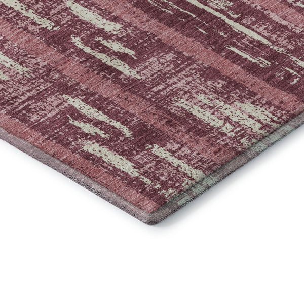 HomeRoots 5' X 8' Blush and Ivory Striped Washable Area Rug - Durable, Stylish, UV-Protected, Easy-Care Design 670870