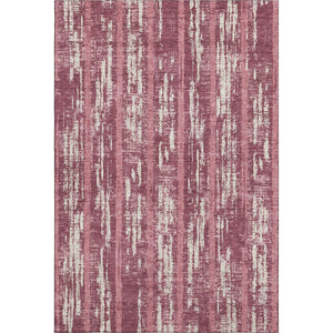HomeRoots 9' X 12' Blush and Ivory Striped Area Rug - Soft, Durable, Stain-Resistant, UV Protected for Family Spaces 670873