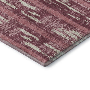 HomeRoots 9' X 12' Blush and Ivory Striped Area Rug - Soft, Durable, Stain-Resistant, UV Protected for Family Spaces 670873