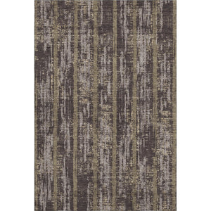 HomeRoots 8' X 10' Washable Chocolate & Taupe Striped Area Rug with UV Protection for Stylish, Durable Living 670878