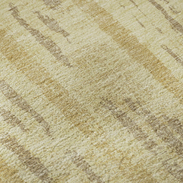HomeRoots 8' X 10' Gold and Beige Striped Washable Area Rug - Durable, Stain Resistant, UV Protected for Homes 670884