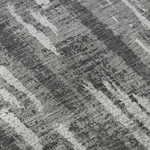 HomeRoots 8' X 10' Gray and Silver Striped Area Rug - Washable, UV Protected, Durable Design for Any Space 670890